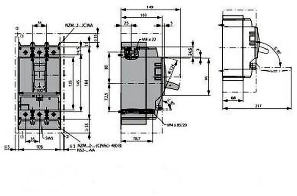 Силовий автомат Eaton (Moeller) LZMC2-A160-I (111938) - фото 2