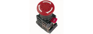 Кнопка ИЭК AE22 с фиксацией красный D22мм 240В 1з+1р (BBG10-AE-K04) - фото 1