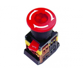Кнопка ИЭК ANE22 с фиксацией красный D22мм неон 240В 1з+1р (BBG40-ANE-K04)