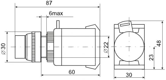 Кнопка ИЭК ABLF-22 белый D22мм неон 240В 1з+1р (BBT10-ABLF-K01) - фото 2