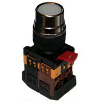 Кнопка ИЭК ABLF-22 белый D22мм неон 240В 1з+1р (BBT10-ABLF-K01) - фото 1