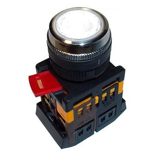 Кнопка ИЭК ABLFS-22 белый D22мм неон 240В 1з+1р (BBT20-ABLFP-K01) - фото 1