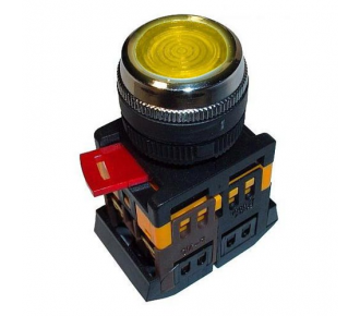 Кнопка ИЭК ABLFS-22 желтый D22мм неон 240В 1з+1р (BBT30-ABLFS-K05)