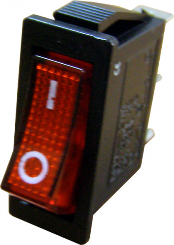 Переключатель АсКо YL202-01 красный с подсветкой - фото 1