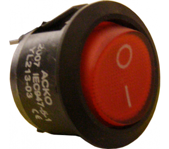 Переключатель АсКо YL213-03 красный круглый с подсветкой