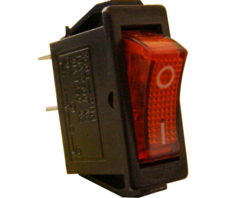 Переключатель АсКо КСD6 красный с подсветкой