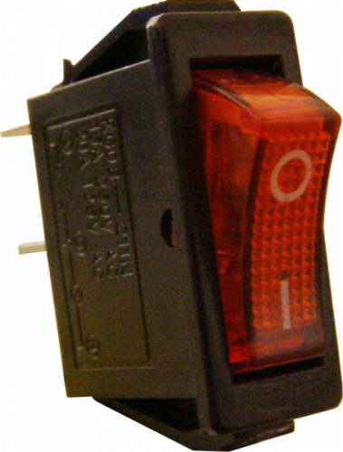 Переключатель АсКо КСD6 красный с подсветкой - фото 1