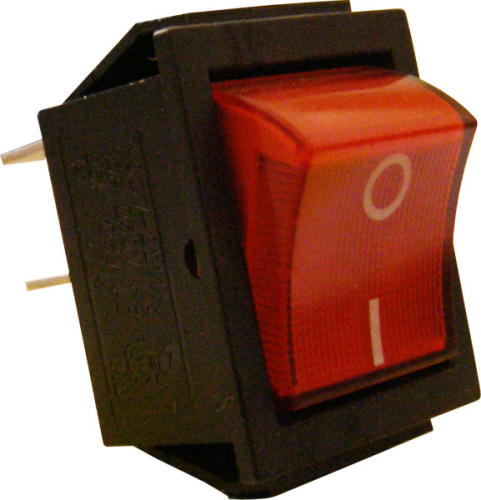 Переключатель АсКо КСD7 красный с подсветкой - фото 1