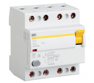 Диференціальний вимикач ІЕК ВД1-63 4Р 100 / 0,10А 3кА