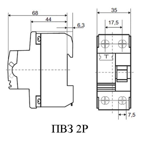 Пристрій захисного відключення АсКо УкрЕМ ПЗВ-2001 2р / 16А / 10мА - фото 2
