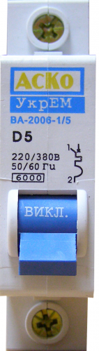 Автоматический выключатель Аско УкрЕМ ВА-2006 1p 5А - фото 3
