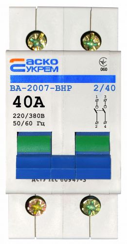 Вимикач-роз'єднувач Аско УкрЕМ ВА-2007 ВРН 2p 40А - фото 1