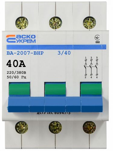 Выключатель-разъединитель Аско УкрЕМ ВА-2007 ВРН 3p 40А (A0010070001) - фото 1