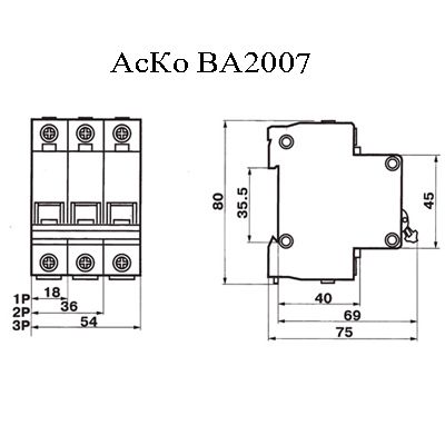 Выключатель-разъединитель Аско УкрЕМ ВА-2007 ВРН 3p 63А (A0010070002) - фото 3
