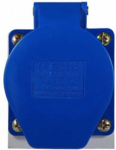 Гнездо стационарное Аско ГC 32А/3 2Р+РЕ (123) (A0080040004) - фото 4
