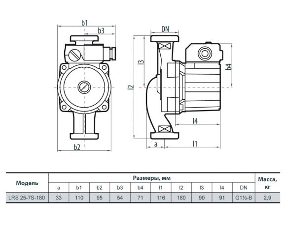 Насос циркуляційний SPRUT LRS 25-7S-180 (NPO) - фото 2