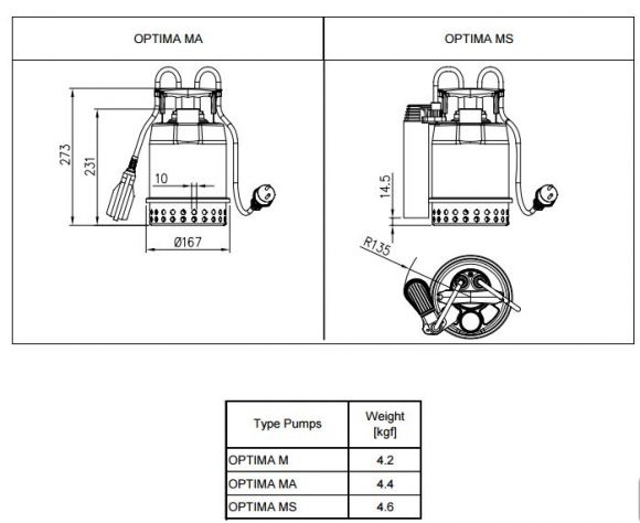 Насос дренажний Ebara OPTIMA MA 10MT - фото 3