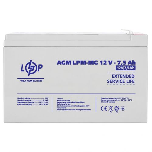 Аккумуляторная батарея  LogicPower LPM-MG 12V 7,5AH - фото 1