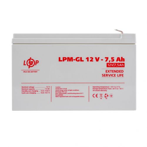 Аккумуляторная батарея LogicPower LPM-GL 12V 7,5AH - фото 1