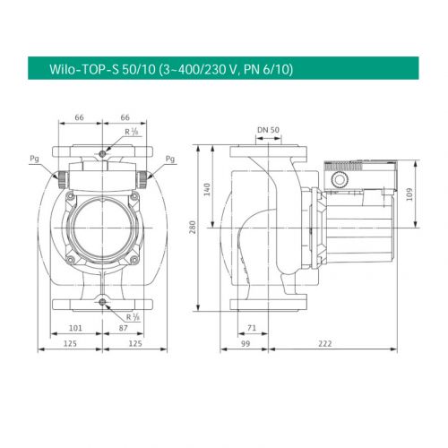 Насос циркуляционный Wilo TOP-S 50/10 EM PN10 - фото 2