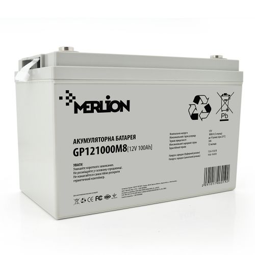 Аккумуляторная батарея MERLION AGM GP121000M8 12 V 100 Ah (6019) - фото 1