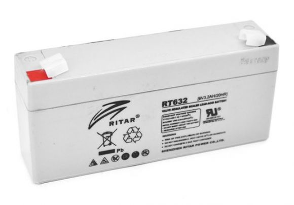 Аккумуляторная батарея RITAR RT632, 6V 3.2Ah (2967) - фото 1