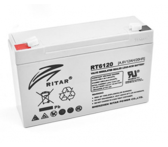 Аккумуляторная батарея RITAR RT6120A, 6V 12Ah (2969)