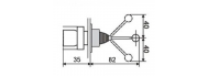 Кнопка манипулятор АсКо XB2-D2PA22 самовозврат 1р+1з (A0140010049) - фото 2