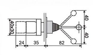 Кнопка манипулятор АсКо XB2-D2PA14 с фиксацией 2р+2з (A0140010050) - фото 3
