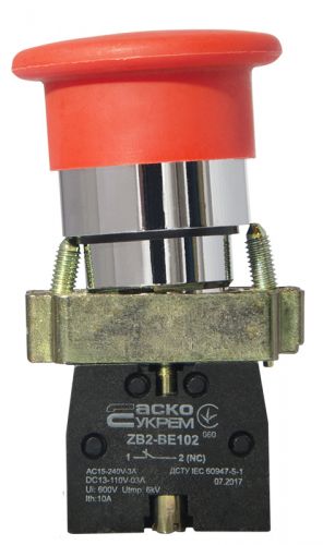 Кнопка &quot;Стоп&quot; АсКо XB2-BC42 (грибок) (A0140010031) - фото 5