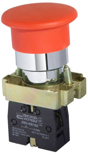 Кнопка &quot;Стоп&quot; АсКо XB2-BC42 (грибок) (A0140010031) - фото 1