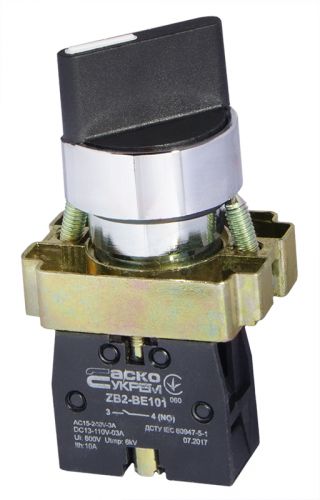 Кнопка поворотная АсКо XB2-BD21(Стандартная ручка) (A0140010004) - фото 1