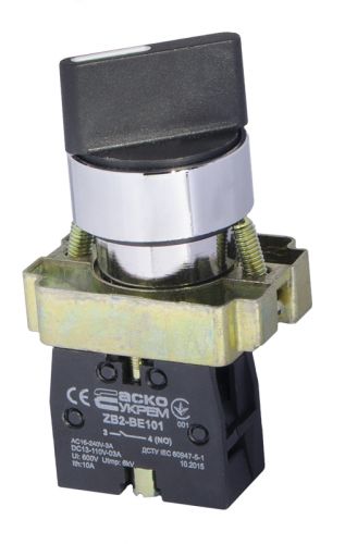 Кнопка поворотная АсКо XB2-BD41(Стандартная ручка) (A0140010076) - фото 1