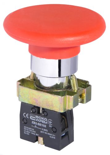 Кнопка &quot;Стоп&quot; АсКо XB2-BR42 (грибок) (A0140010015) - фото 1