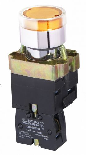 Кнопка с подсветкой АсКо XB2-BW3571 желтая (A0140010053) - фото 1