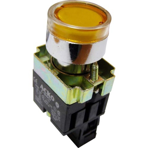Кнопка с подсветкой АсКо XB2-BW3571 желтая (A0140010053) - фото 1