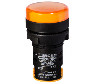Світлодіодна матриця АсКо AD22-22DS жовта 220V DC