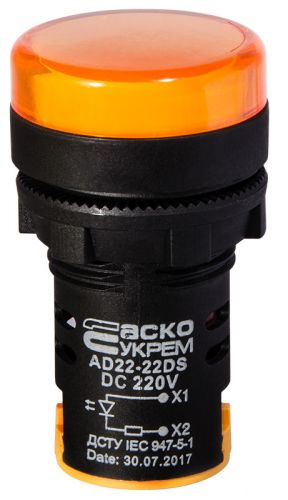 Светодиодная матрица АсКо AD22-22DS желтая 220V DC (A0140030081) - фото 1