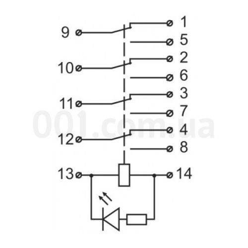 Реле промежуточное АсКо LY4 10А АС-220В IP40 (A0090070006) - фото 4
