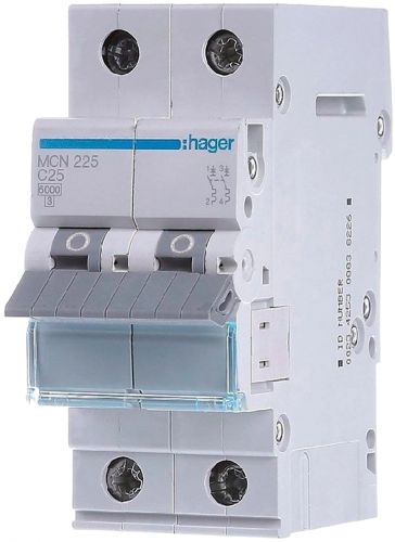 Автоматический выключатель Hager 32А, 2п, С, 6 kA, 2м (MCN232) - фото 1