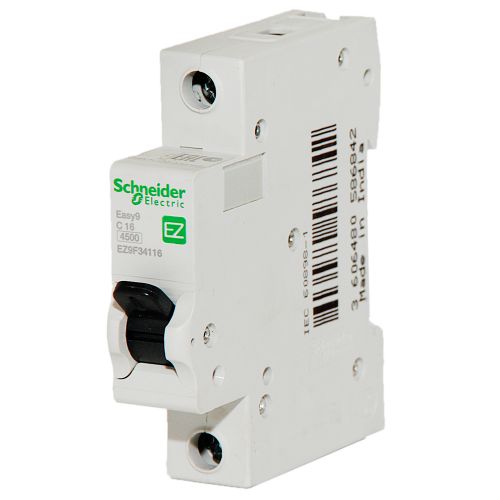 Автоматический выключатель Schneider Electric Easy9 1P 16A хар-ка C 4,5кА EZ9F34116 - фото 1