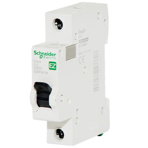 Автоматический выключатель Schneider Electric Easy9 1P 6A хар-ка C 4,5кА EZ9F34106 - фото 1