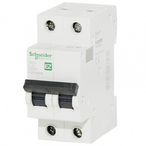 Автоматичний вимикач Schneider Electric Easy9 2P 16A хар-ка C 4,5кА EZ9F34216 - фото 1
