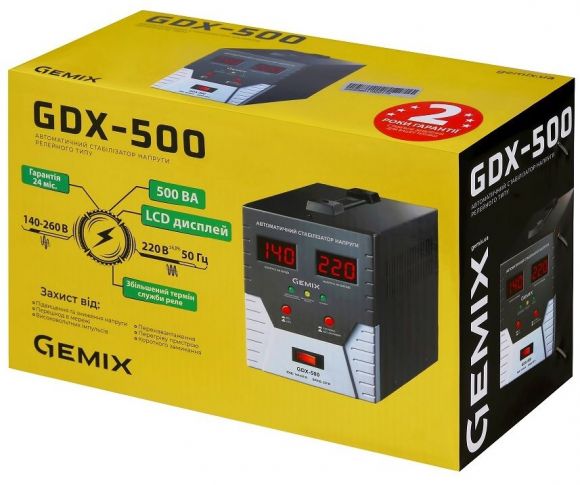 Стабилизатор напряжения Gemix GDX-500 (07500013) - фото 3