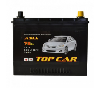 Аккумуляторная батарея TOP CAR Asia 6СТ-75Ah JR+ 650A (EN)