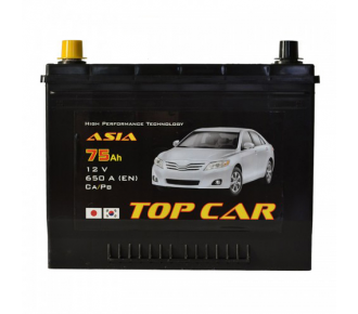 Аккумуляторная батарея TOP CAR Asia 6СТ-75Ah JL+ 650A (EN)