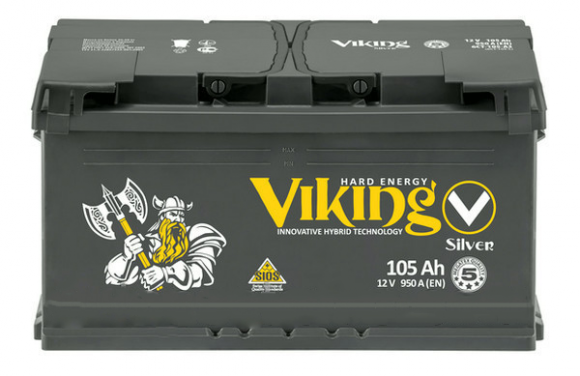 Аккумуляторная батарея Viking Silver 6СТ-105Ah R+ 950A (EN) - фото 1