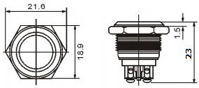 Кнопка металлическая АсКо TY16-211A Scr под винт (A0140010084) - фото 2