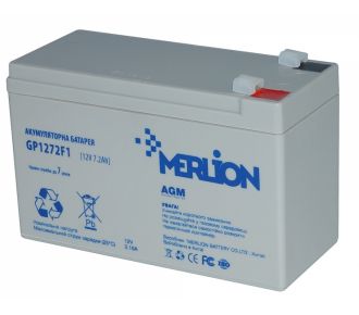 Аккумуляторная батарея MERLION AGM GP1272F2 12 V 7,2 Ah (6008)