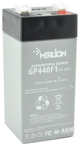 Аккумуляторная батарея MERLION AGM GP44M1 (4V 4Ah) (6241) - фото 1